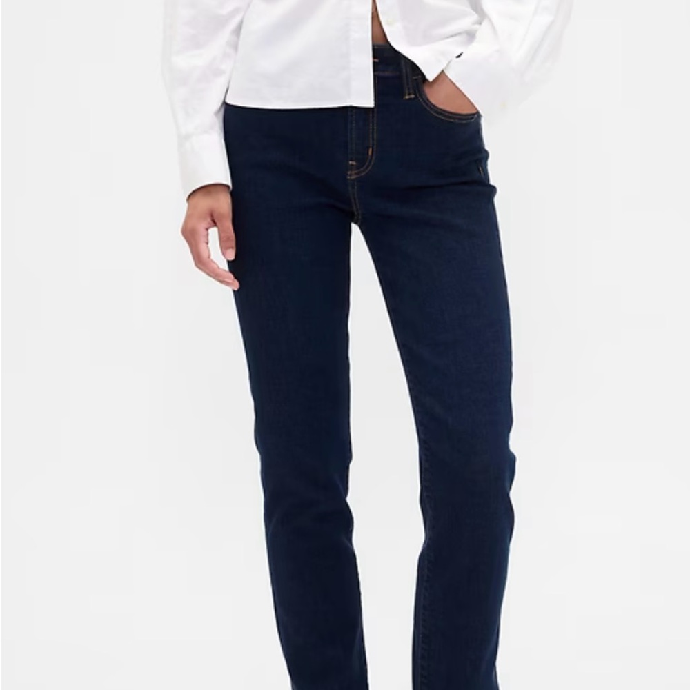 Gap Black Mid-rise Classic Straight Denim Jeans